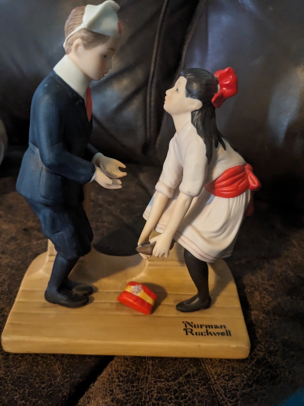 Vintage The 12 Norman Rockwell Figurines "First Dance" Danbury Mint Sep 1980